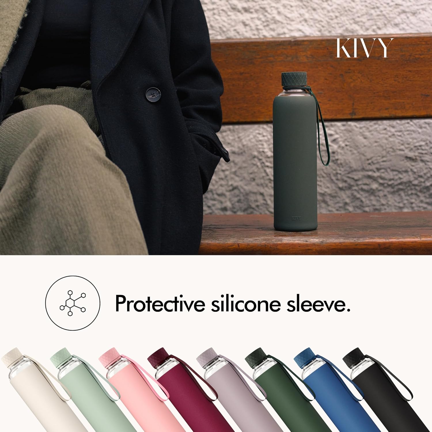 Detalle 2 de KIVY Glass Water Bottle 32 oz