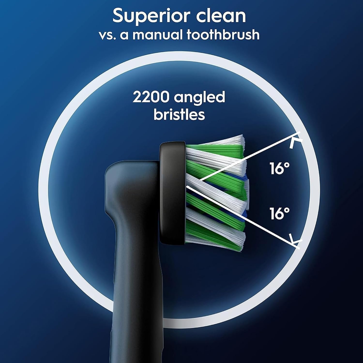Detalle de Oral-B Testine di Ricambio Pro Cross Action Nere (10 pezzi) – compatibili con spazzolini elettrici Oral-B