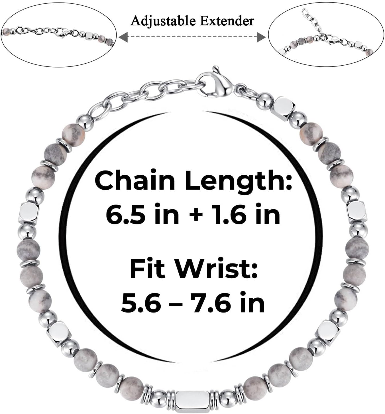 Thumbnail 2 de SIUMAL Bracciale Donna Bohémien con Pietra Naturale e Acciaio Inossidabile