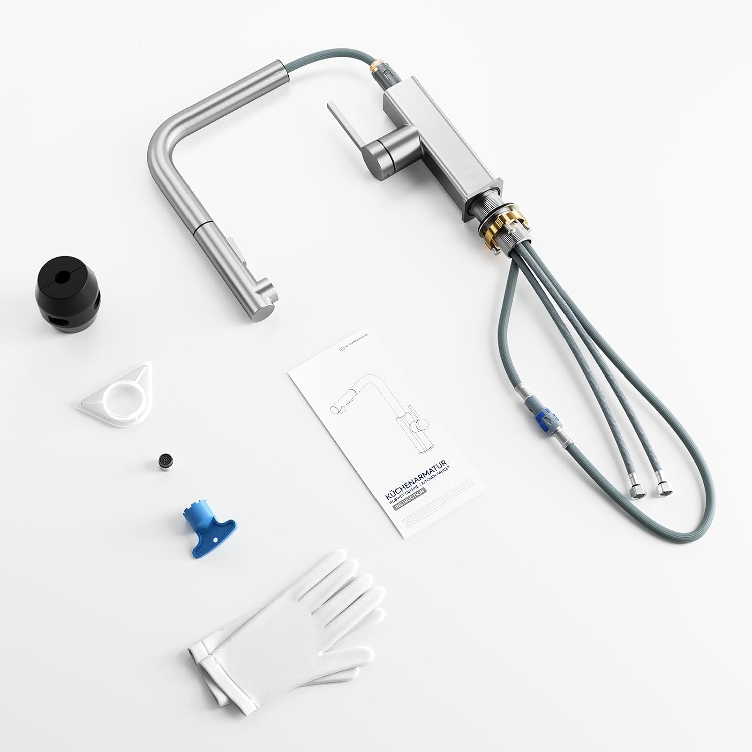 Thumbnail 6 de CECIPA Rubinetto Lavello Cucina con Doccetta Estraibile: Miscelatore in Acciaio Inox con Getti Duali e Doccetta 40 cm