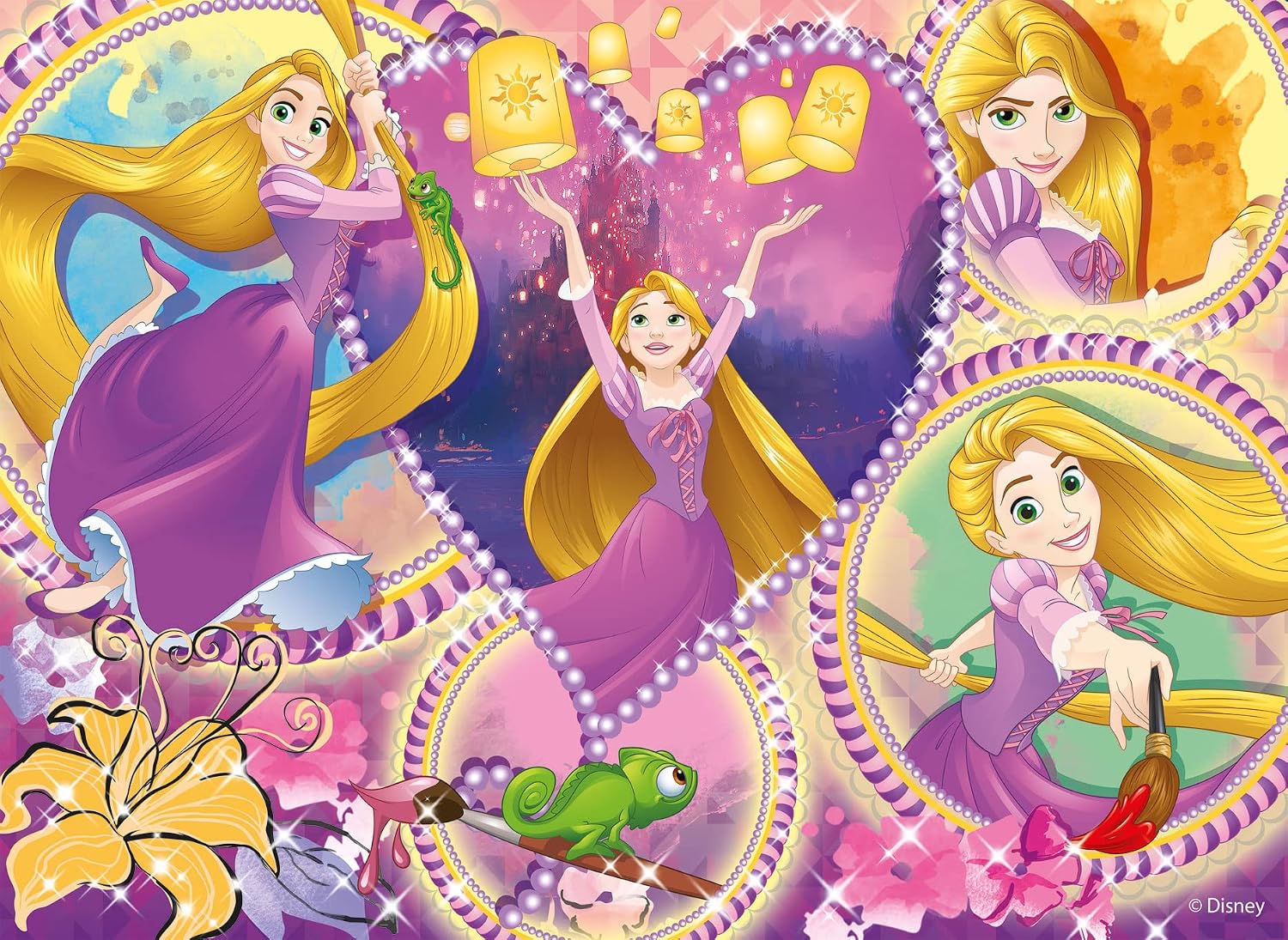 Detalle 2 de Lisciani Puzzle Disney Princesas 2 en 1 🎨 para Niños a partir de 3 años
