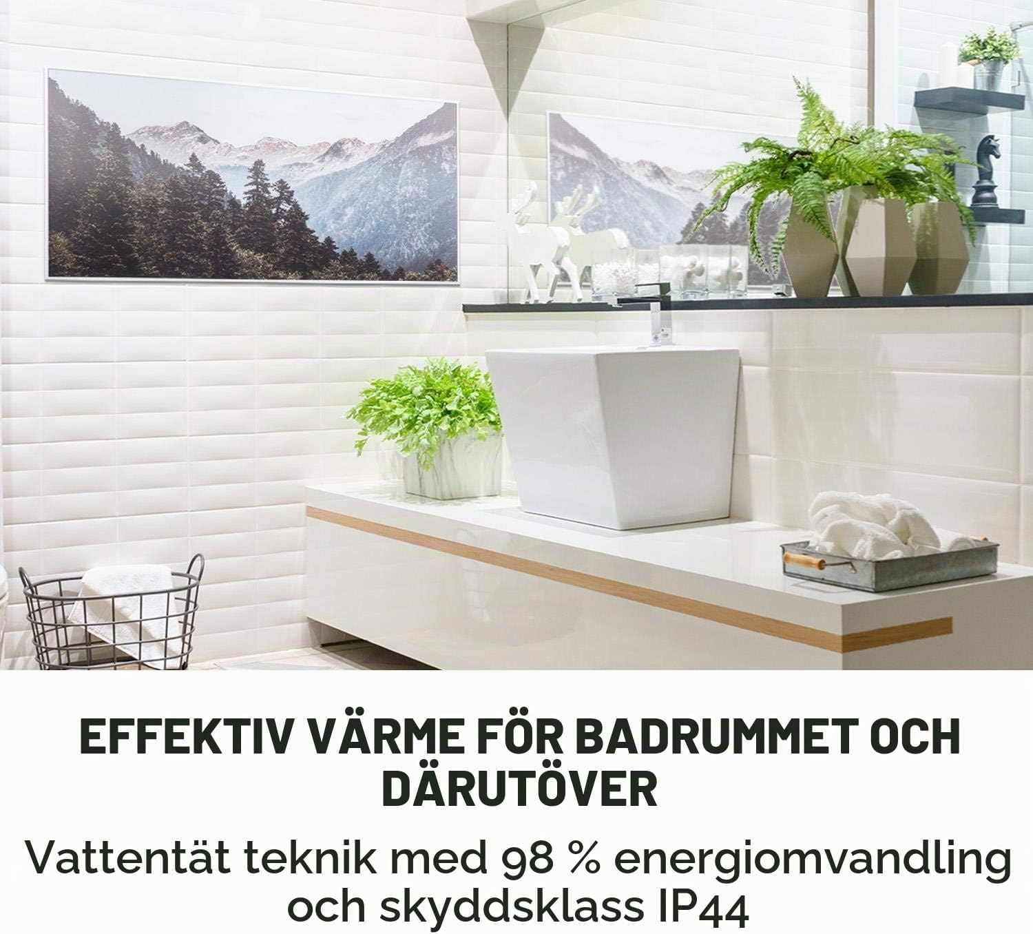 Detalle de Klarstein Wonderwall Air Art Smart infravärmare 700 W med appstyrning