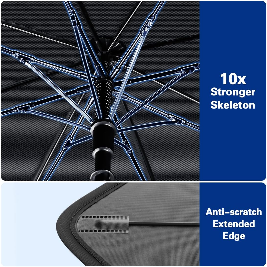 Thumbnail 5 de 2026 Windshield Sun Shade Umbrella — Foldable UV-Blocking Car Windshield Shade (57" x 33")