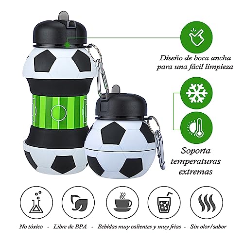 Thumbnail 3 de YverLand botella de agua plegable infantil tipo balón (sin BPA) para camping y regalos de fútbol