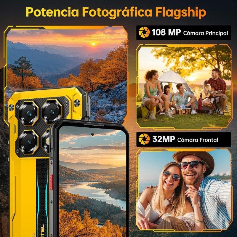 Detalle de Oukitel WP60 5G 12GB 512GB 7,2" Naranja Dual SIM: móvil rugged con batería de larga duración