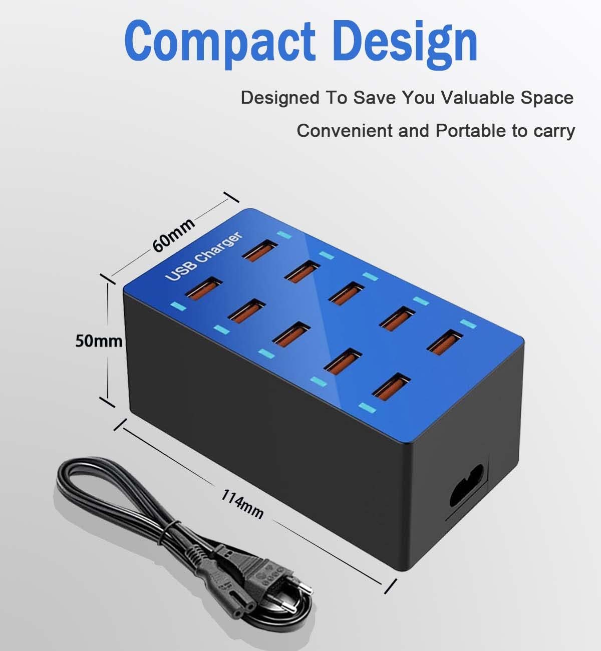Detalle de Caricatore USB 10 porte 50 W
