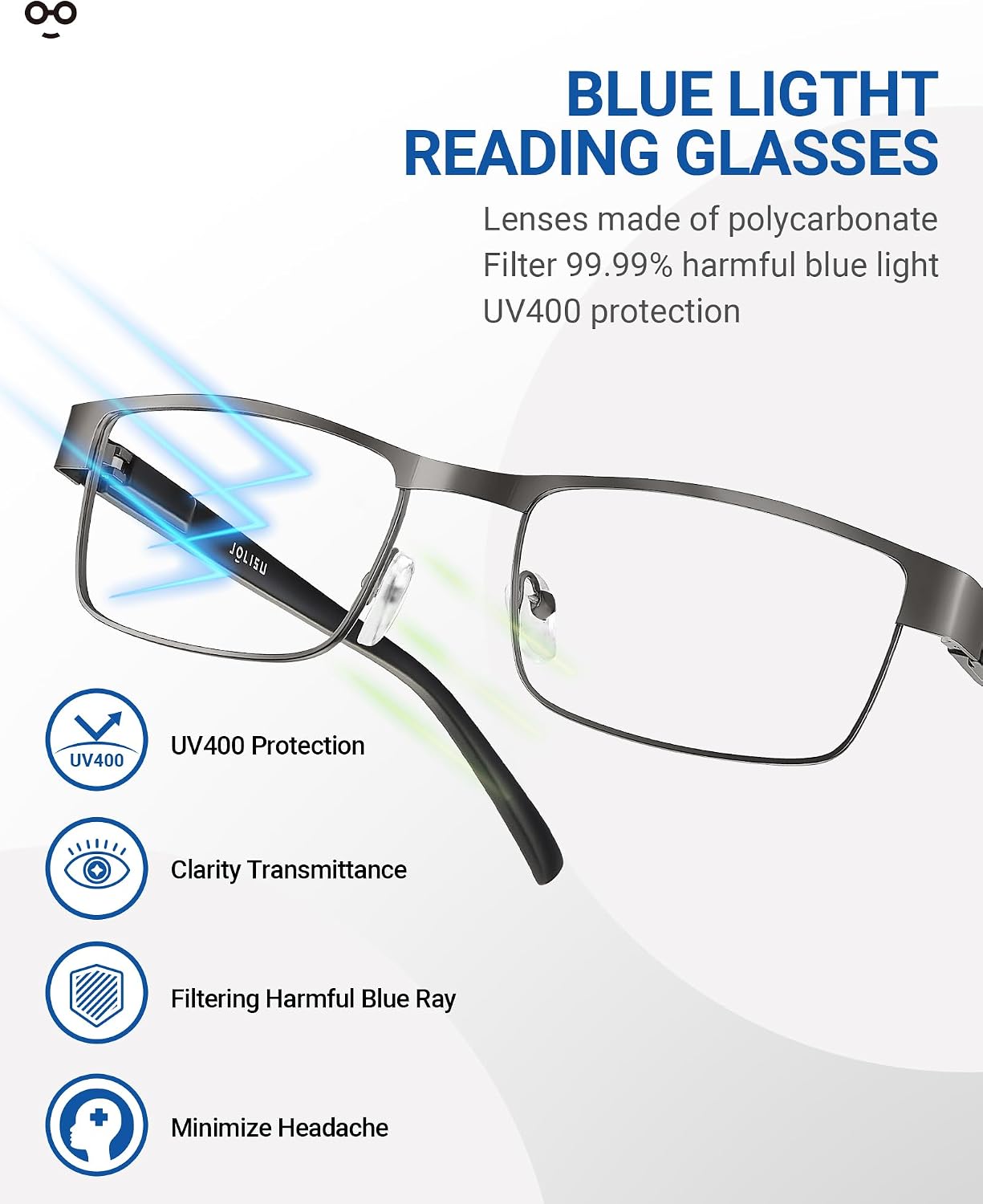 Thumbnail 4 de JOLISU 5PCS Reading Glasses with Blue Light Blocking Lenses (Metal Thin Frame)