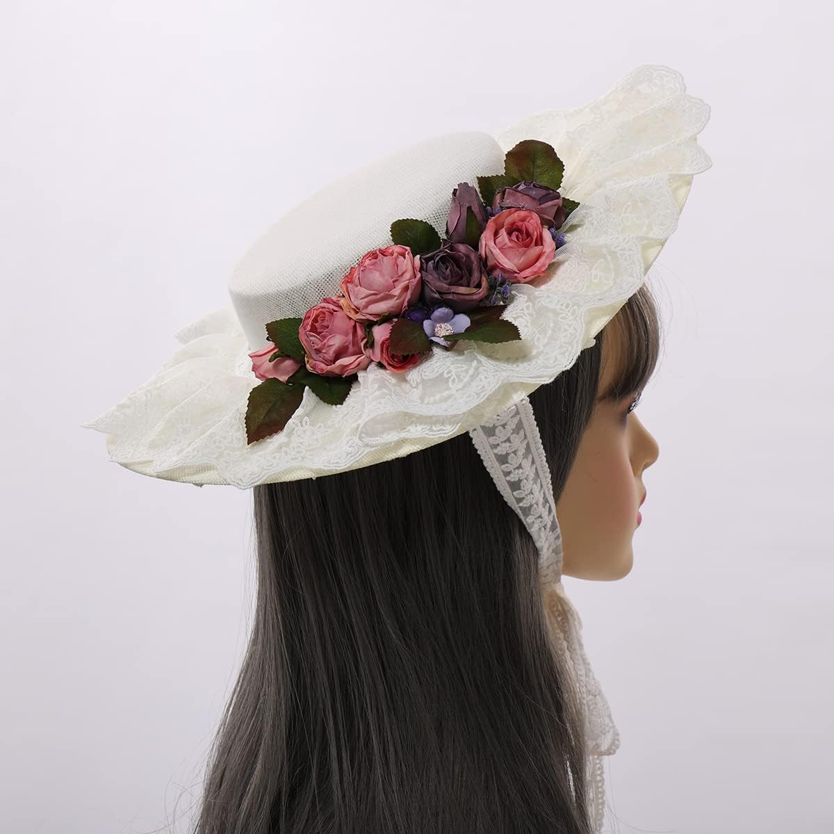 Thumbnail 1 de COSDREAMER Victorian Hat: Women's Tea Party Floral Flat Hat