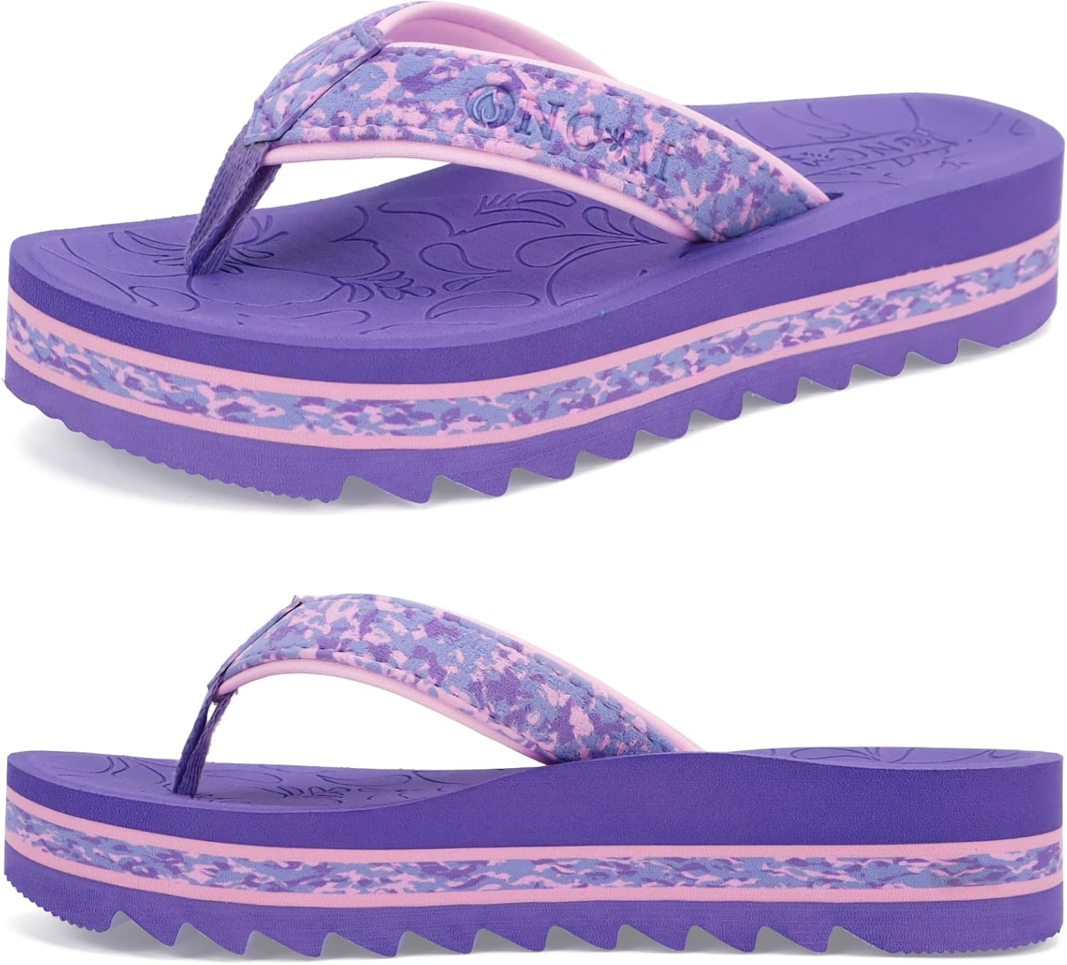 Detalle de ONCAI Women's Flip Flops: Fashion Platform Wedge Sandals with Arch Support