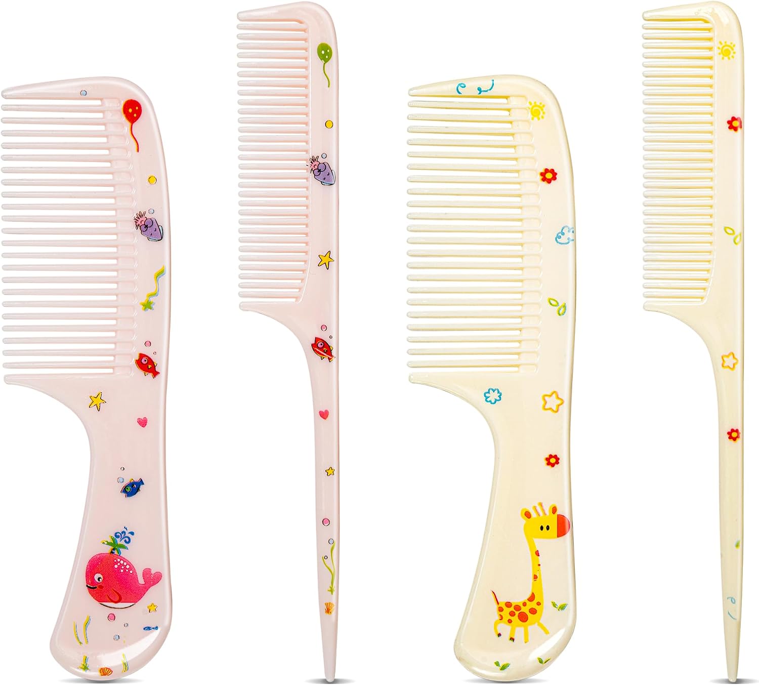 Detalle de MEGAVOW 4 Pcs Hair Brush and Comb Set for Kids – Cute Detangle Brushes and Carved Comb