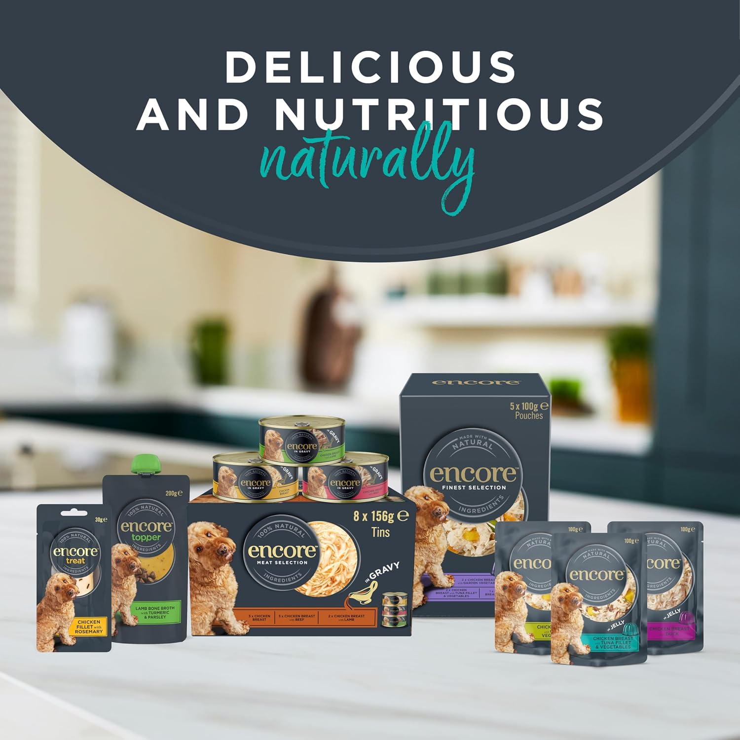 Thumbnail 5 de Encore Natural Wet Dog Food Pouches: Chicken Selection in Jelly (12 x 100g)