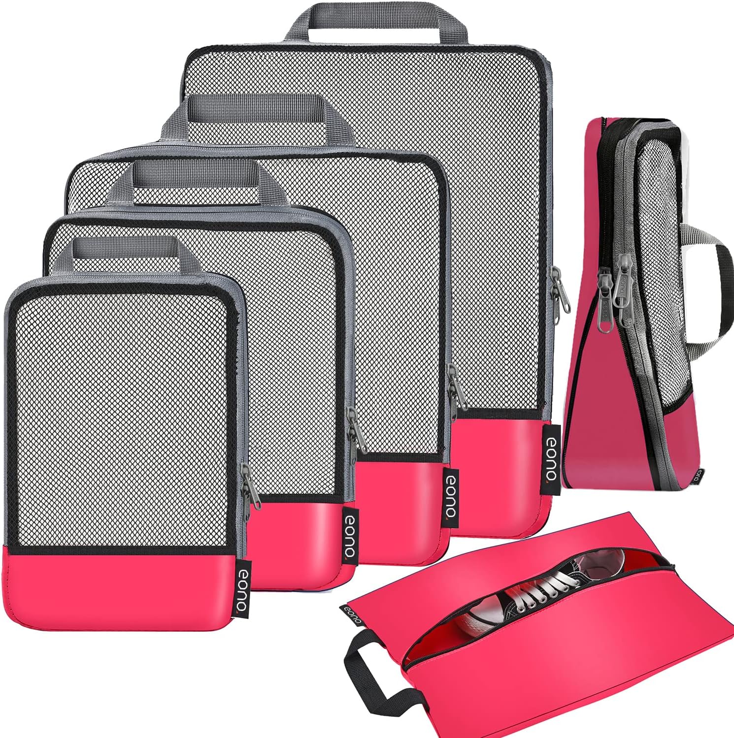 Thumbnail 6 de Eono Compression Packing Cubes Set (3/4/6) – Travel Organisers for Luggage, Backpack, and Gym