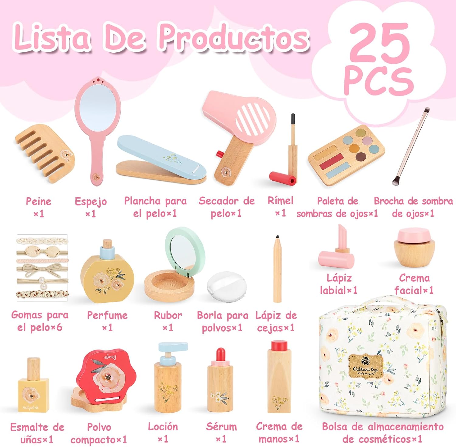 Detalle 2 de BuntWunder Set Maquillaje de Madera 25 piezas