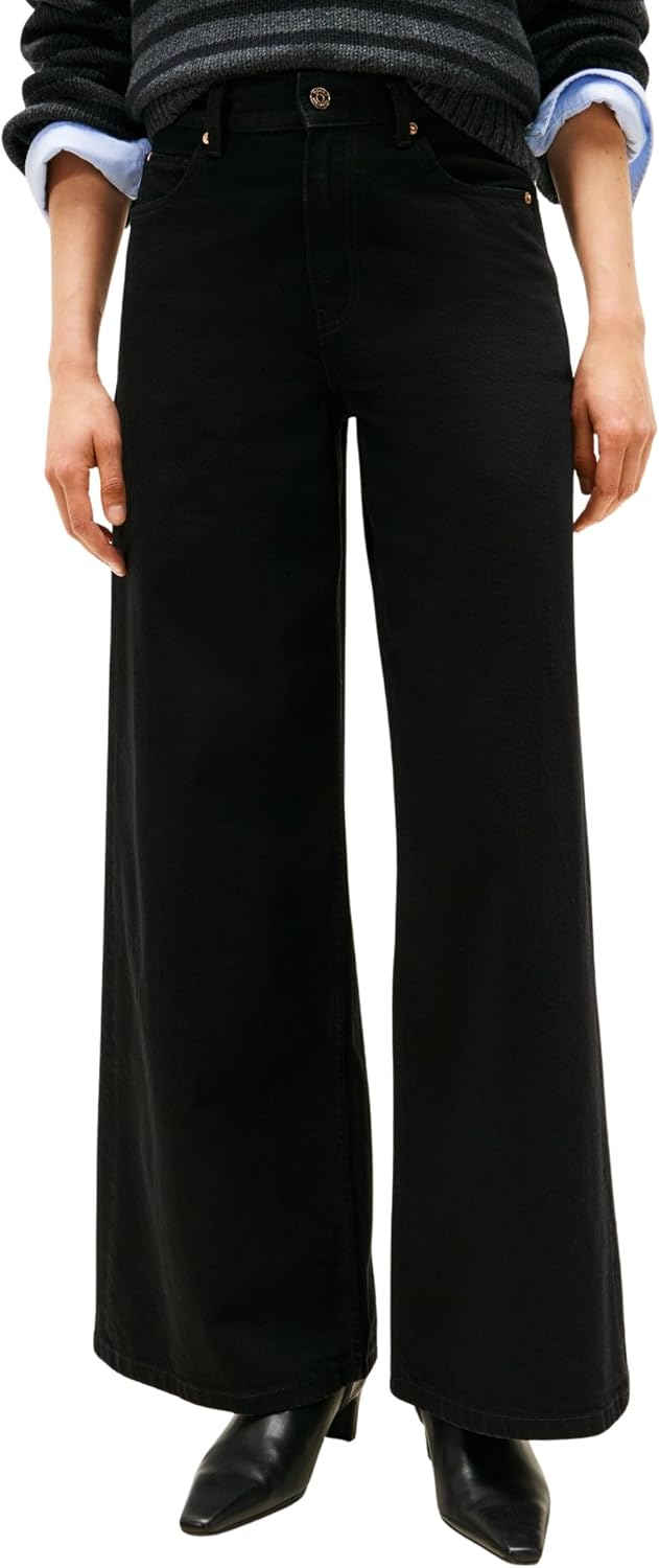 Detalle de Tommy Hilfiger Women’s Black 70s Wide Leg Jeans