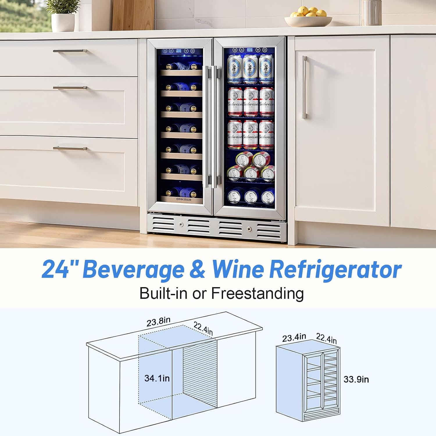 Thumbnail 1 de Kalamera KRC-150CB-B2 Dual-Zone Wine and Beverage Refrigerator, 20 Bottles/78 Cans