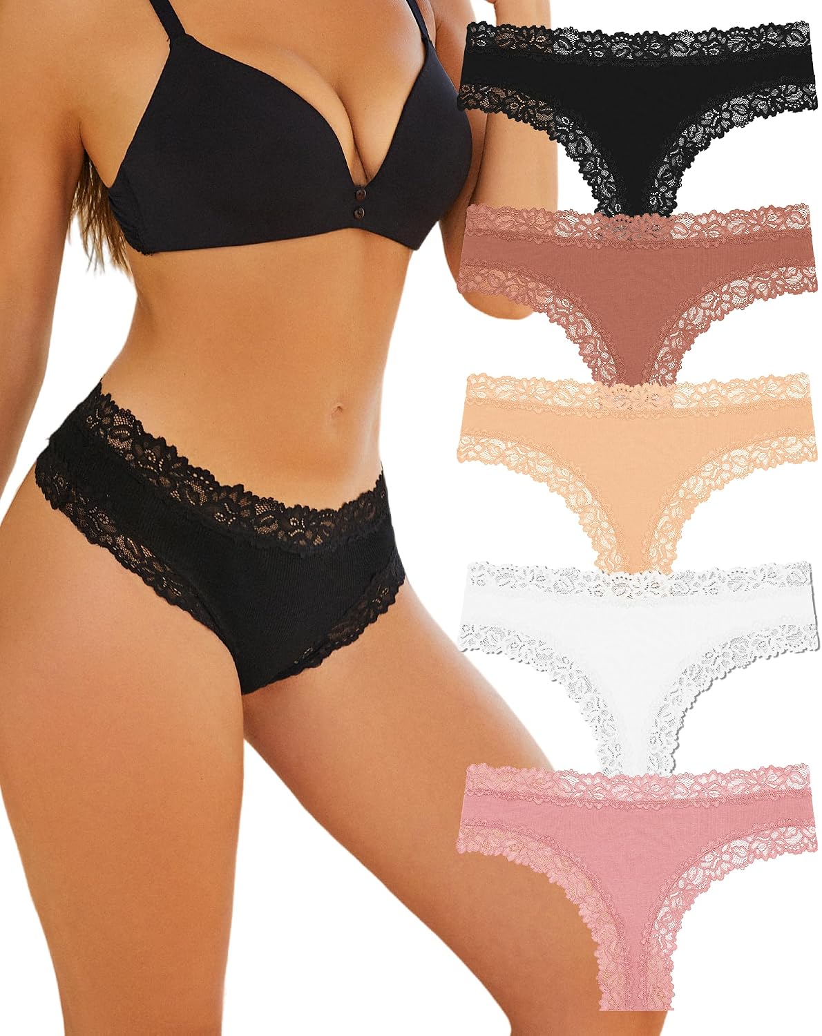 Detalle de ALL OF SHE Mutande Brasiliana Cotone 5 pezzi
