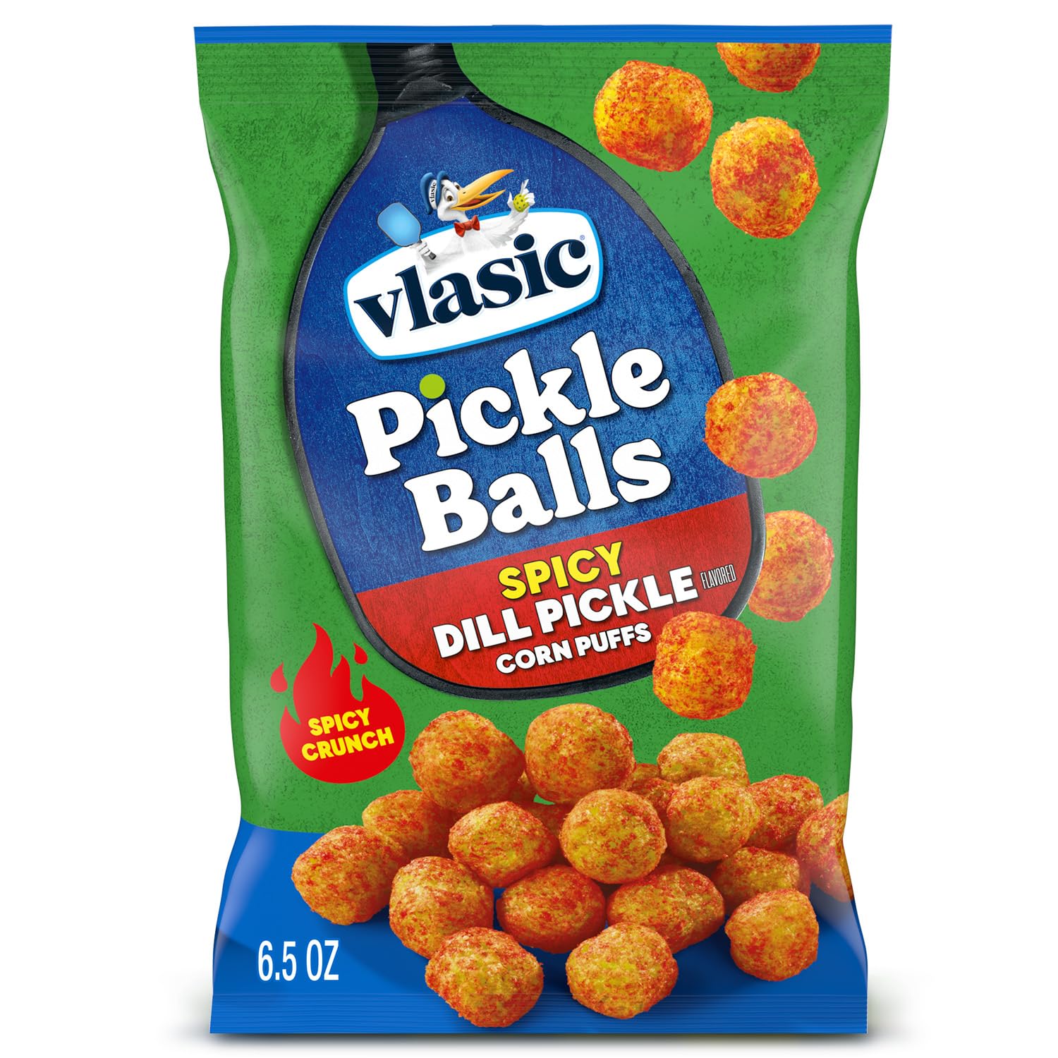 Detalle de Vlasic Pickle Balls Spicy Dill Corn Puffs, 6.5 oz., 6-Pack