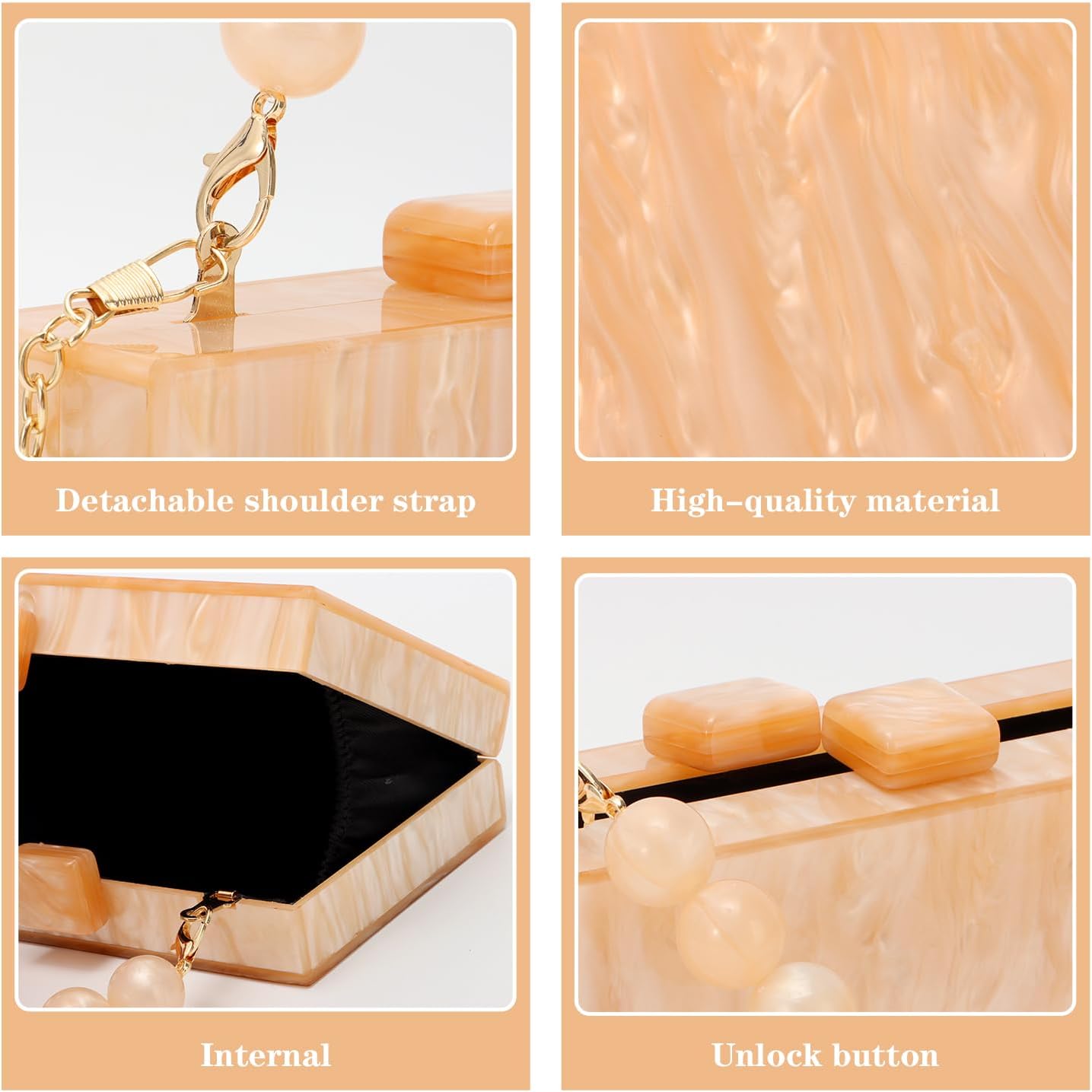 Thumbnail 4 de EVEOUT Clutch acrílico Night elegante 17,5 cm