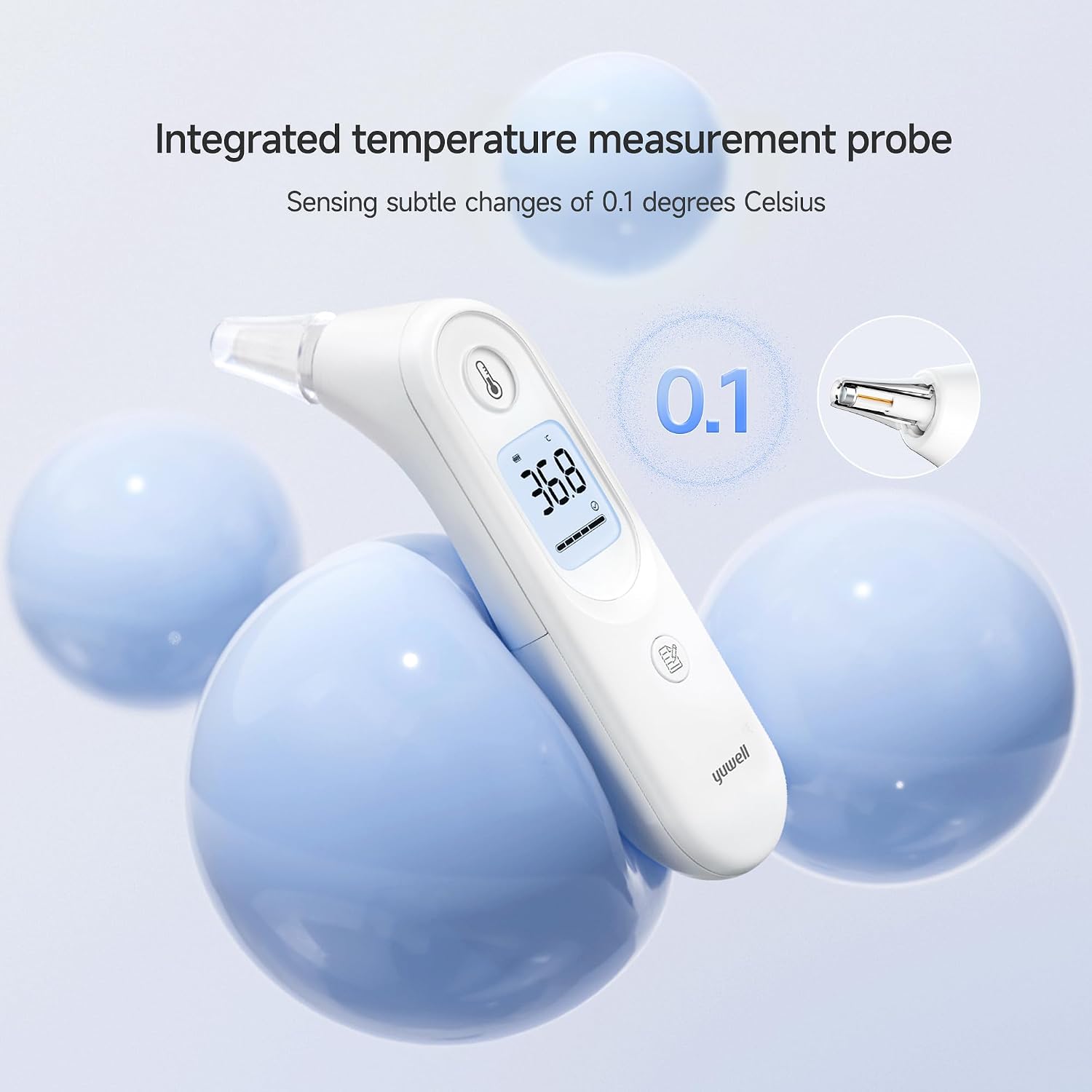 Thumbnail 1 de yuwell YHT101 ear thermometer 7‑reading memory