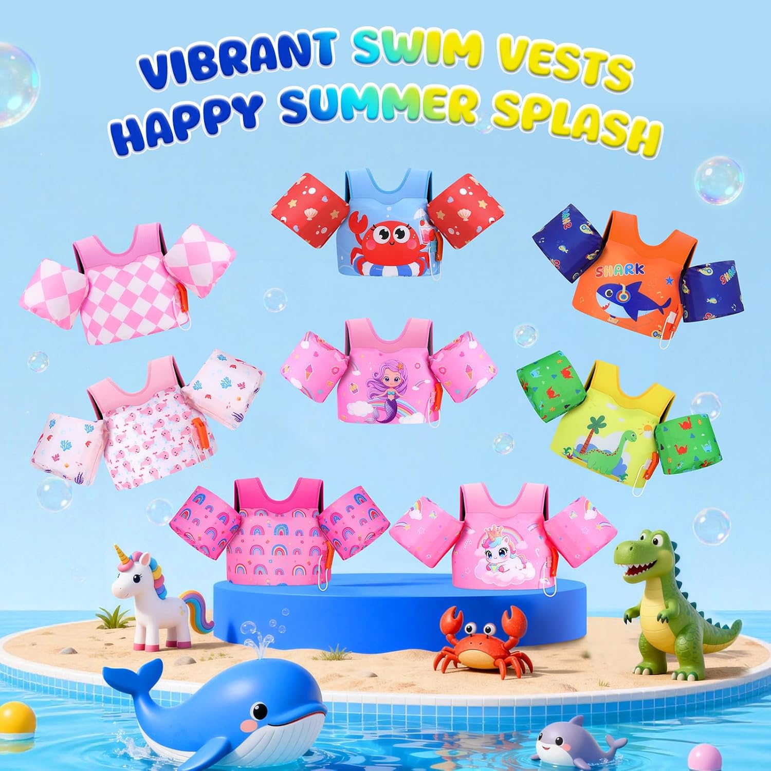 Thumbnail 4 de MoKo Toddler Swim Vest for Kids: Secure, Adjustable Water Wings for Learn-to-Swim Safety