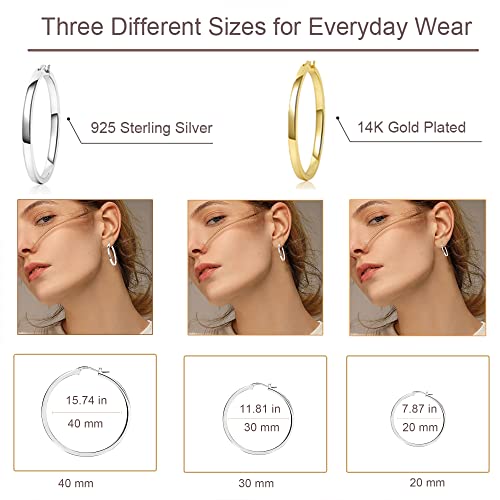 Thumbnail 3 de PABBEU 3Pairs 925 Sterling Silver Hoops Earrings – Lightweight, Hypoallergenic and Everyday Friendly