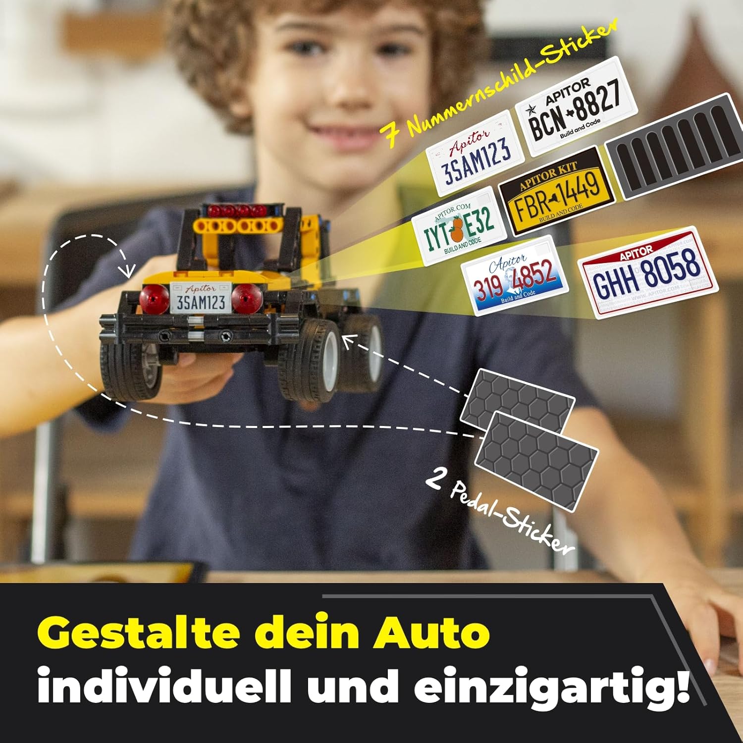 Detalle 2 de Apitor Robot R – 4-in-1 Bau- und Programmierroboter für Kinder (6–12), App-gesteuerter Off-Roader mit 300 Bausteinen