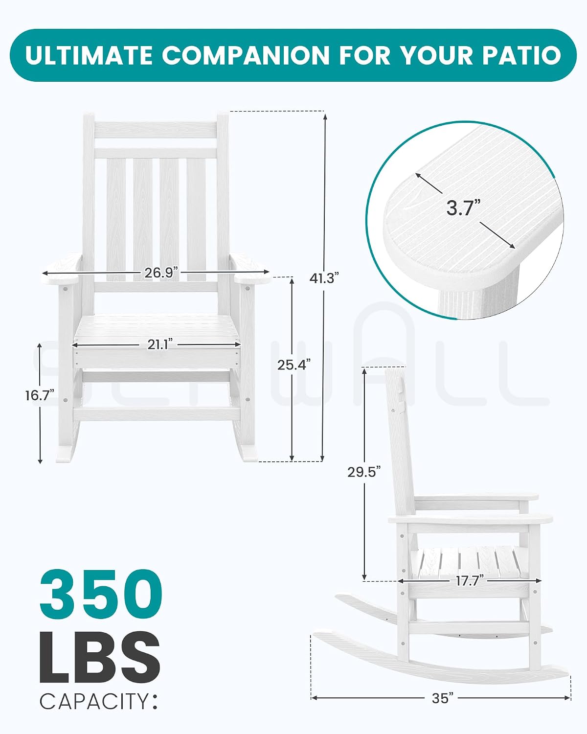 Detalle 2 de SERWALL Outdoor Rocking Chairs HDPE