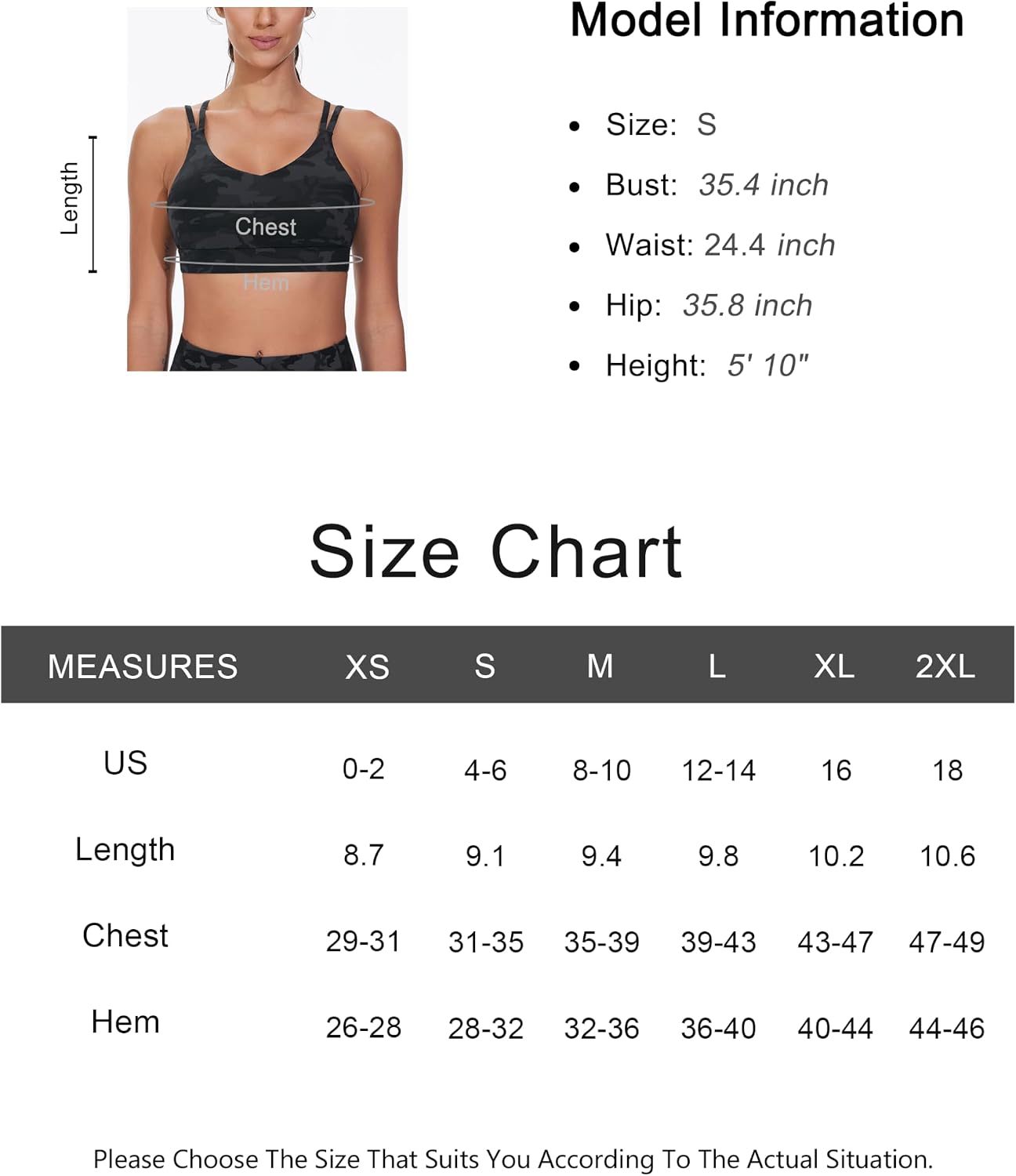 Thumbnail 6 de THE GYM PEOPLE Reggiseno sportivo da donna con doppia cinghia e spalline imbottite