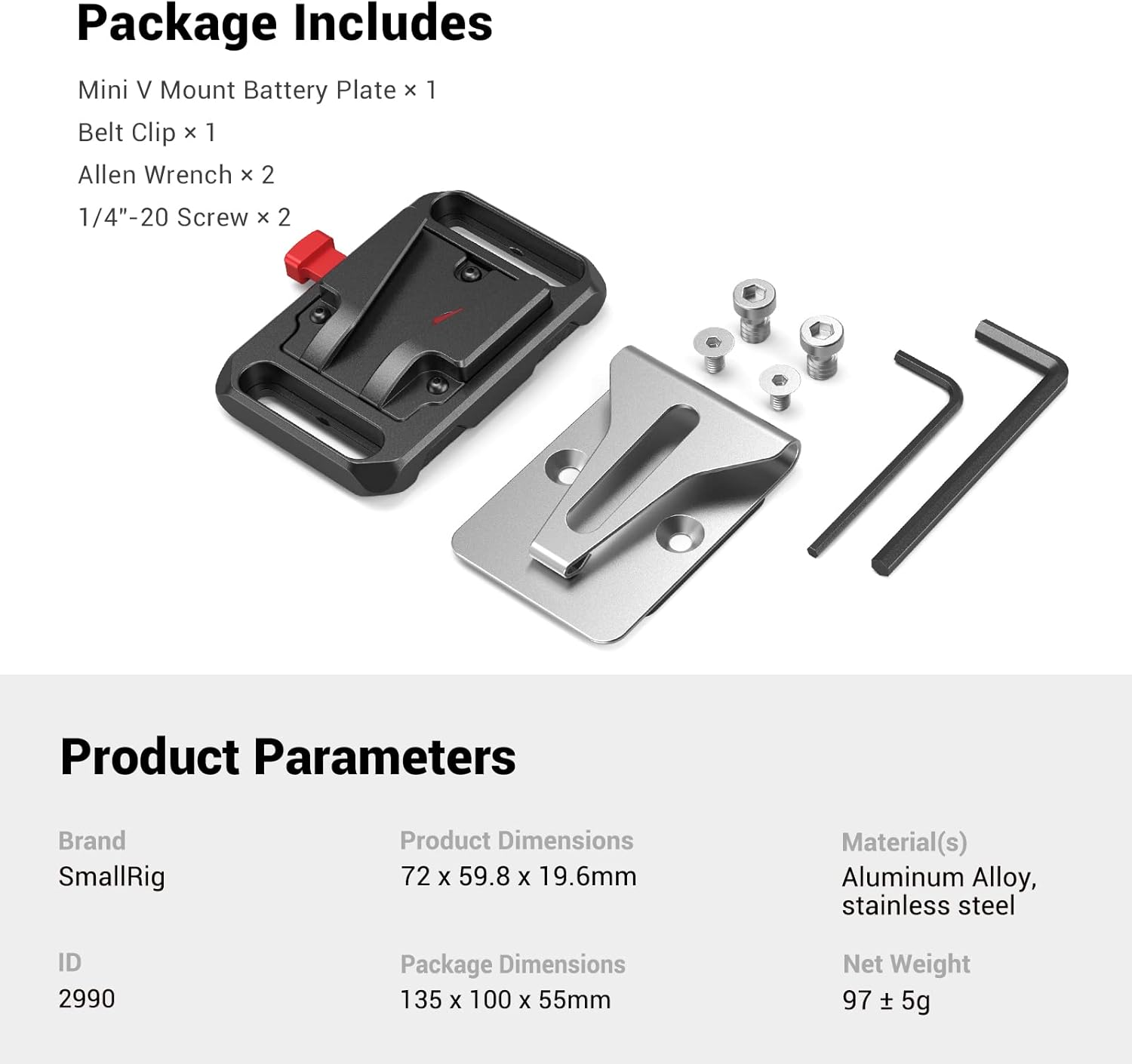 Thumbnail 5 de SmallRig 2990 V-Mount Batterieplatte
