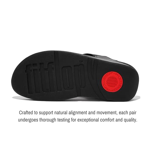 Thumbnail 3 de Fitflop Women's Lulu Leather Flip Flops with Microwobbleboard - Black, UK 5
