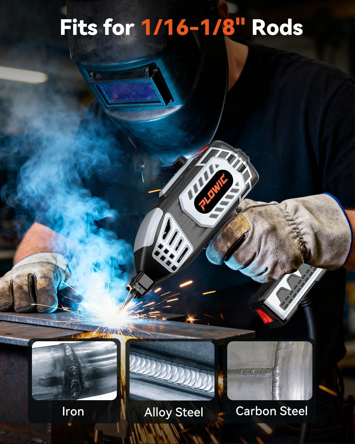 Thumbnail 4 de Portable Welding Machine 110V Handheld Stick Welder (IGBT Inverter) 20–120A + Case & 20 Rods