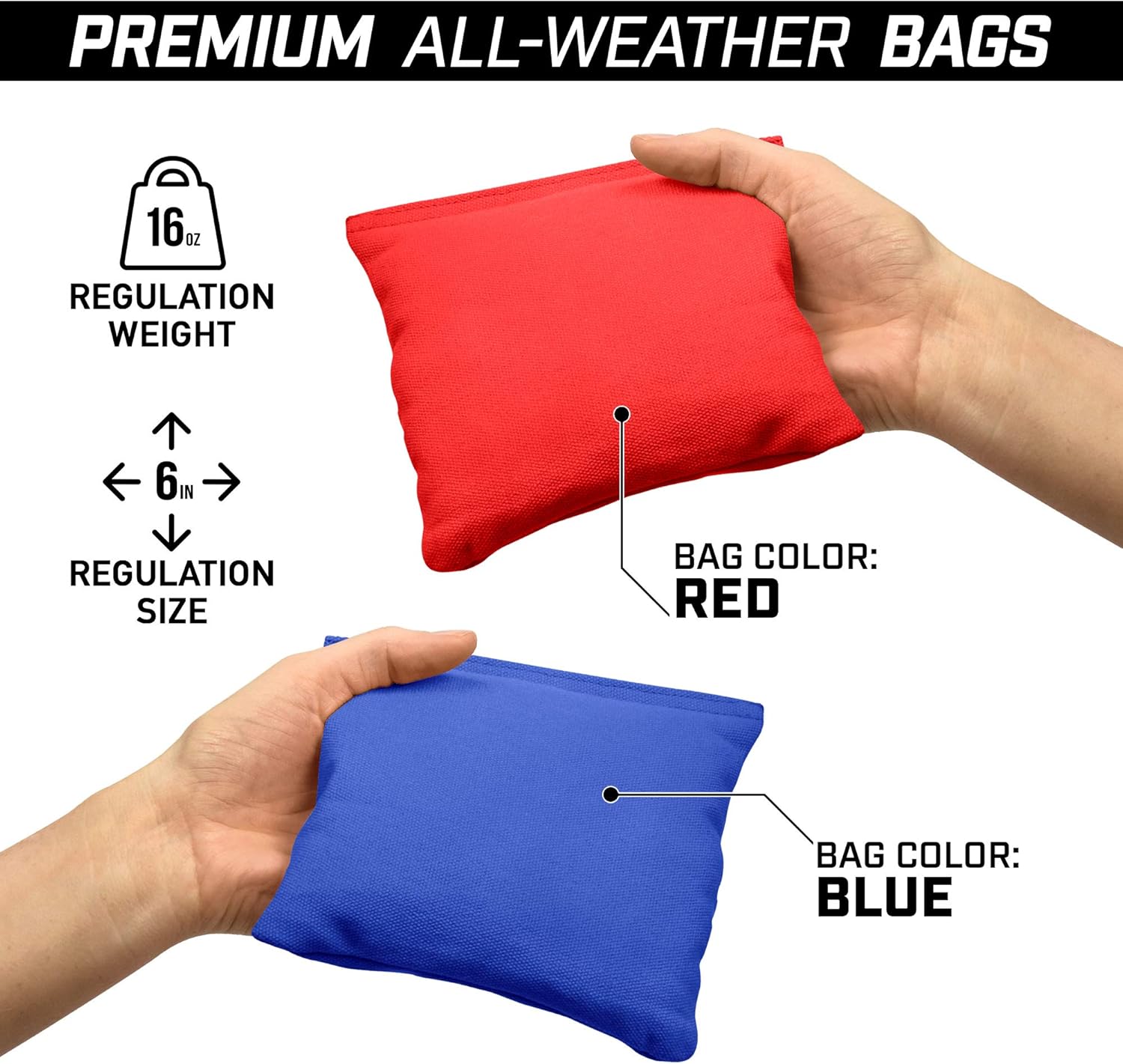 Thumbnail 5 de GoSports Ensemble de Cornhole Classique – 2 planches, 8 poufs et mallette de transport