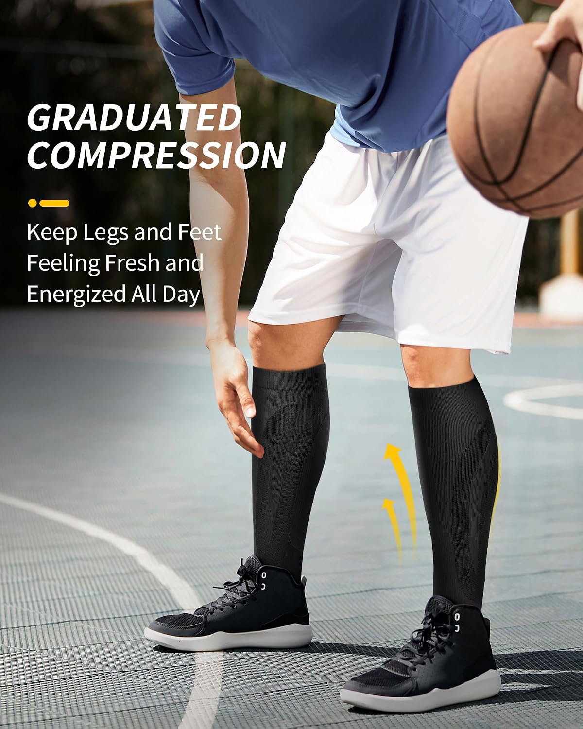 Detalle 2 de CAMBIVO CS11 Compression Socks, 20–30 mmHg Knee-High, 3 Pairs