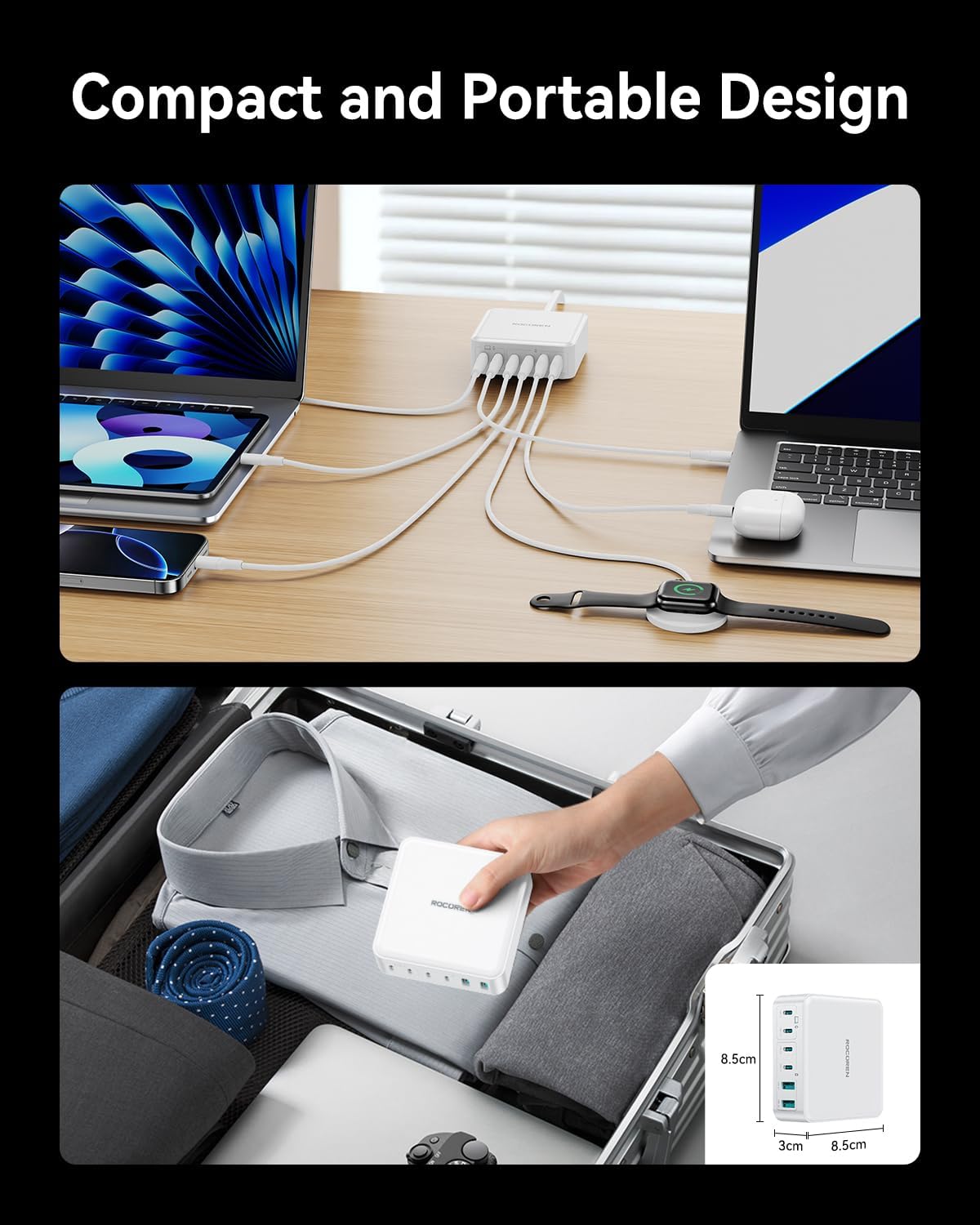 Thumbnail 6 de Rocoren 270W GaN USB-C Fast Charger Block with 6 Ports
