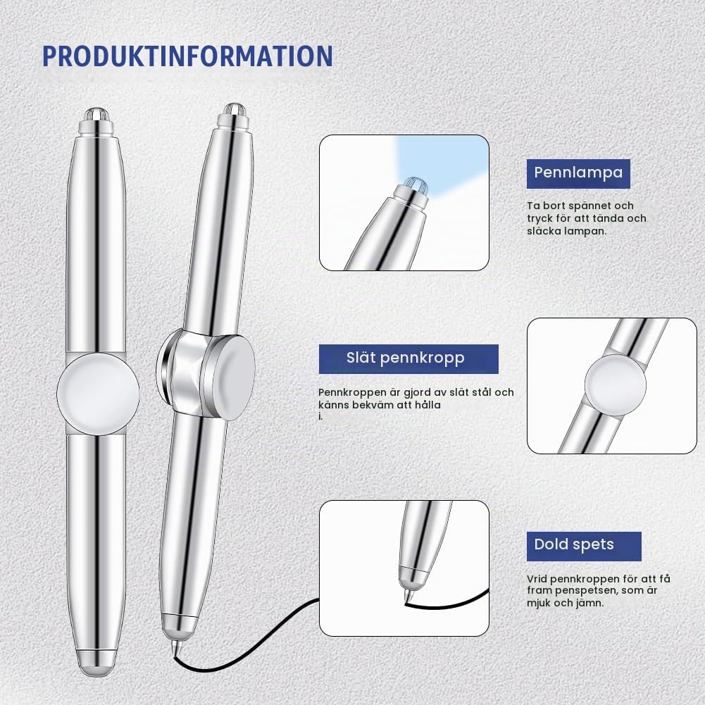 Thumbnail 2 de AUAUY snurrpennor med LED-ljus, 2-pack i metall