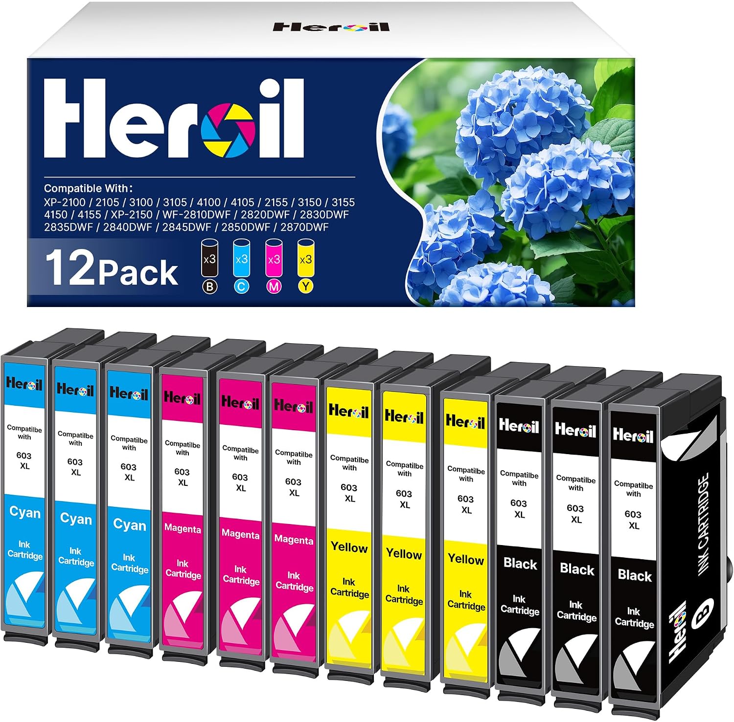 Detalle de Heroil 603XL Multipack compatibile con cartucce Epson 603 XL (12 pezzi)