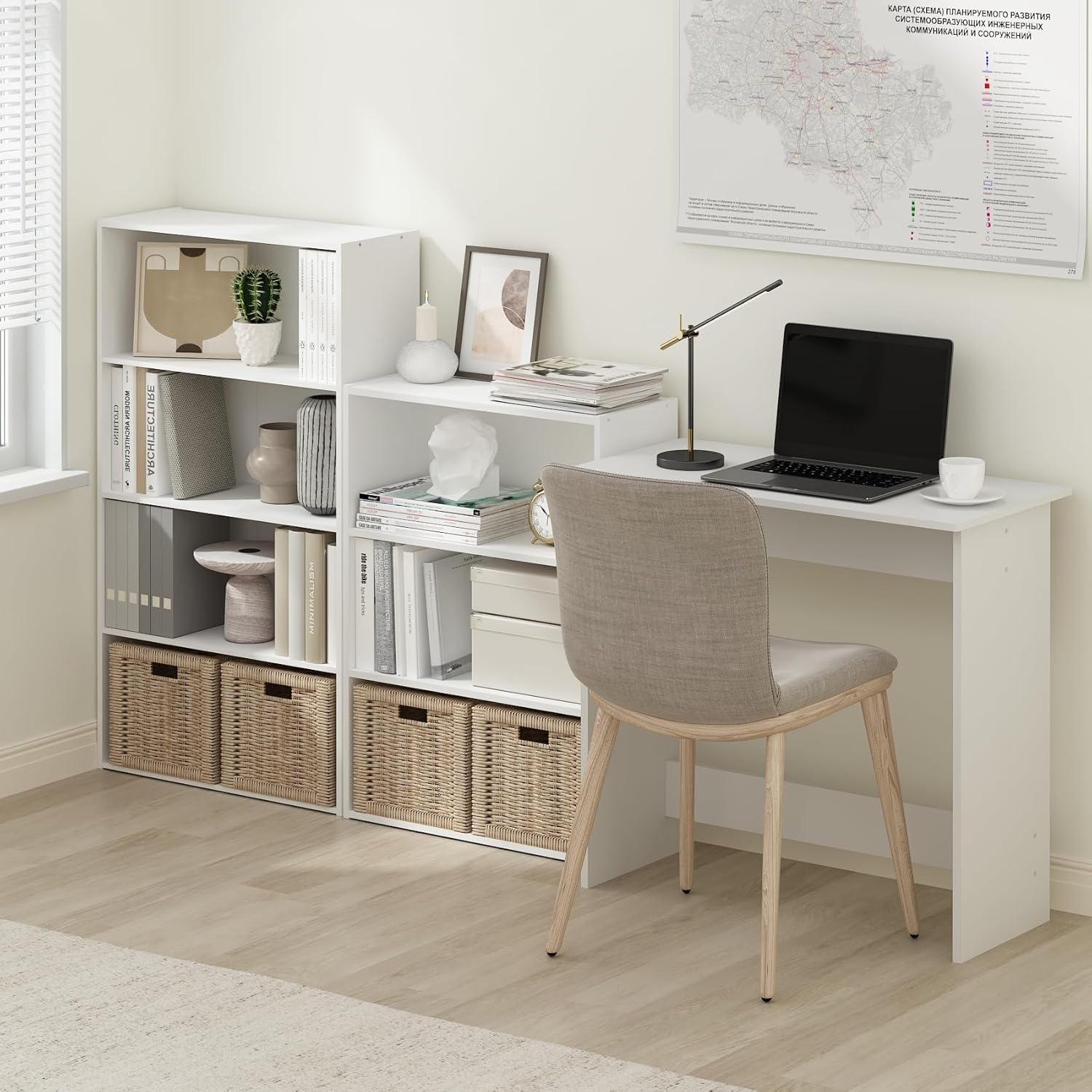 Thumbnail 3 de Furinno Study Table, White – compact, sturdy and budget-friendly
