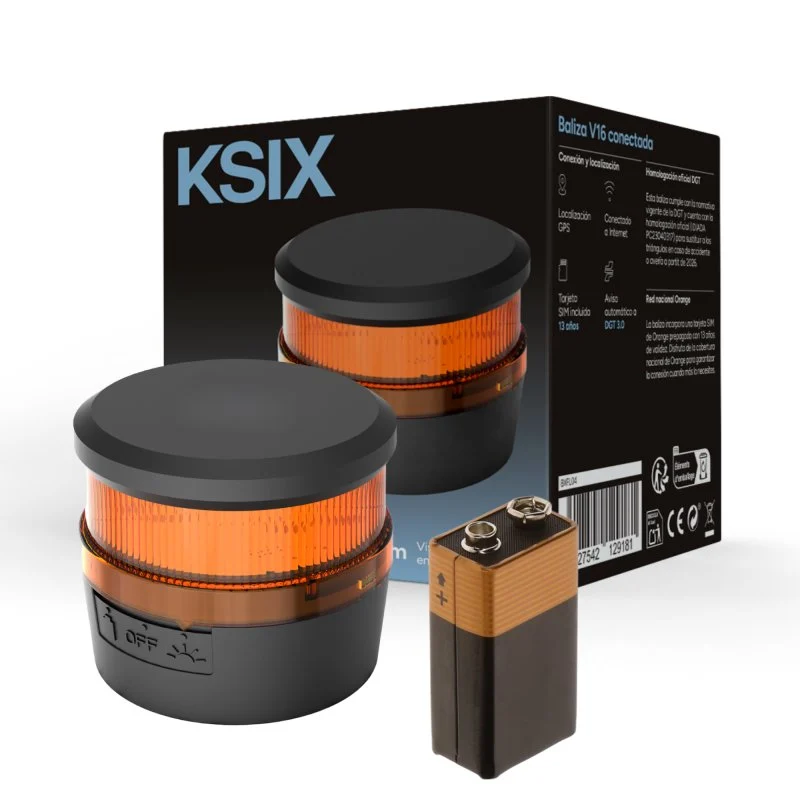 Ksix Safety Light IoT V16: Baliza de emergencia homologada DGT con base magnética