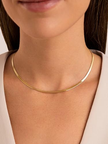 Thumbnail 1 de SINGULARU Collier Lisse S: acero inoxidable con baño de oro 18K, 40 cm + 5 cm de alargador
