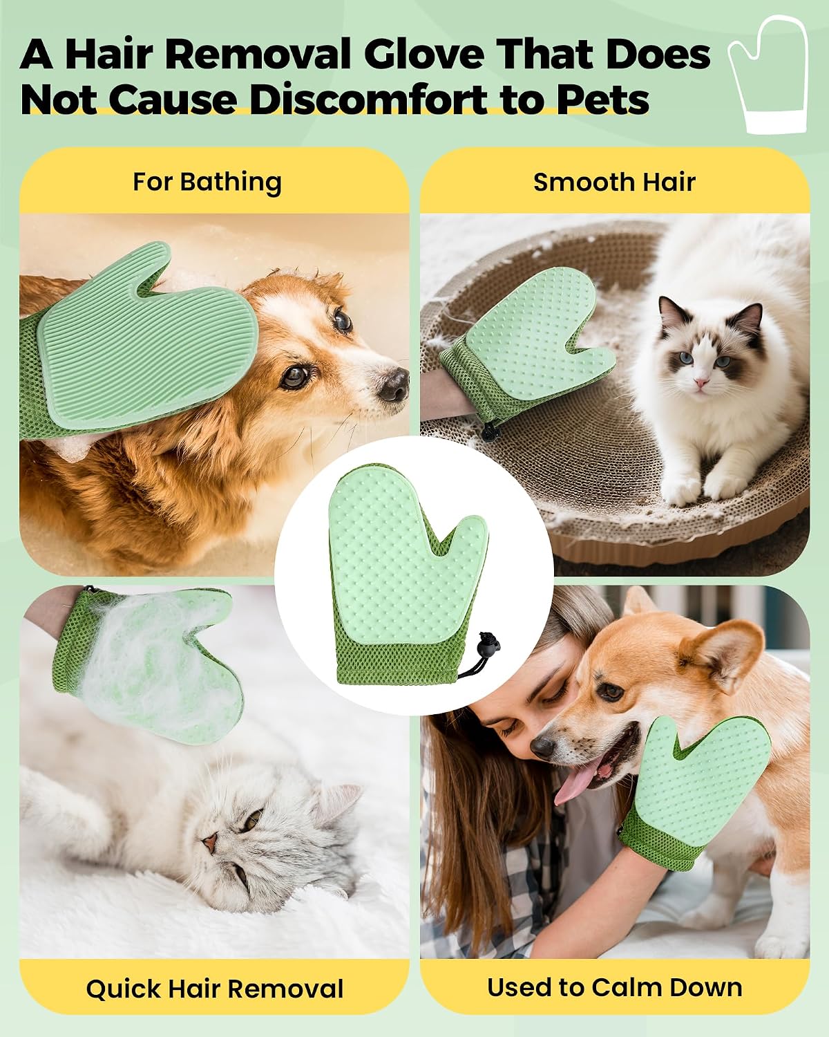 Thumbnail 6 de Carpet Rake Kit for Pet Hair Removal: 4‑in‑1 Tool with 60" Adjustable Rubber Broom
