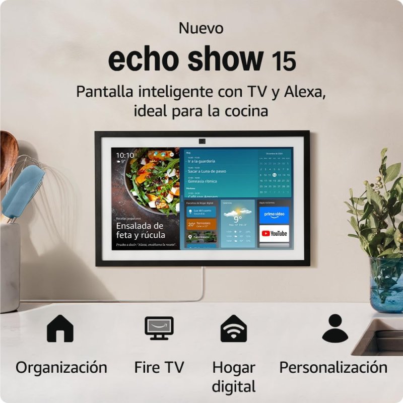 Detalle 2 de Amazon Echo Show 15: Pantalla inteligente de 15,6" con Alexa y Fire TV integrado