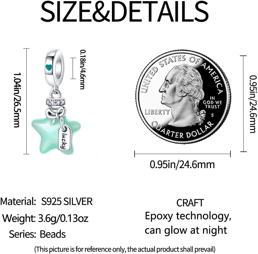 Detalle de TINSLO Charm Anhänger Damen 925 Sterling Silber – kompatibel mit Pandora- & europäischen Armbändern