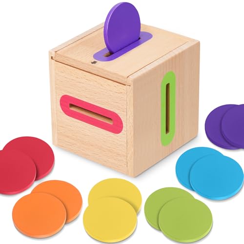Detalle de Lubolee Juguetes Montessori 1–3 Años: Juego de Clasificar y Apilar en Madera