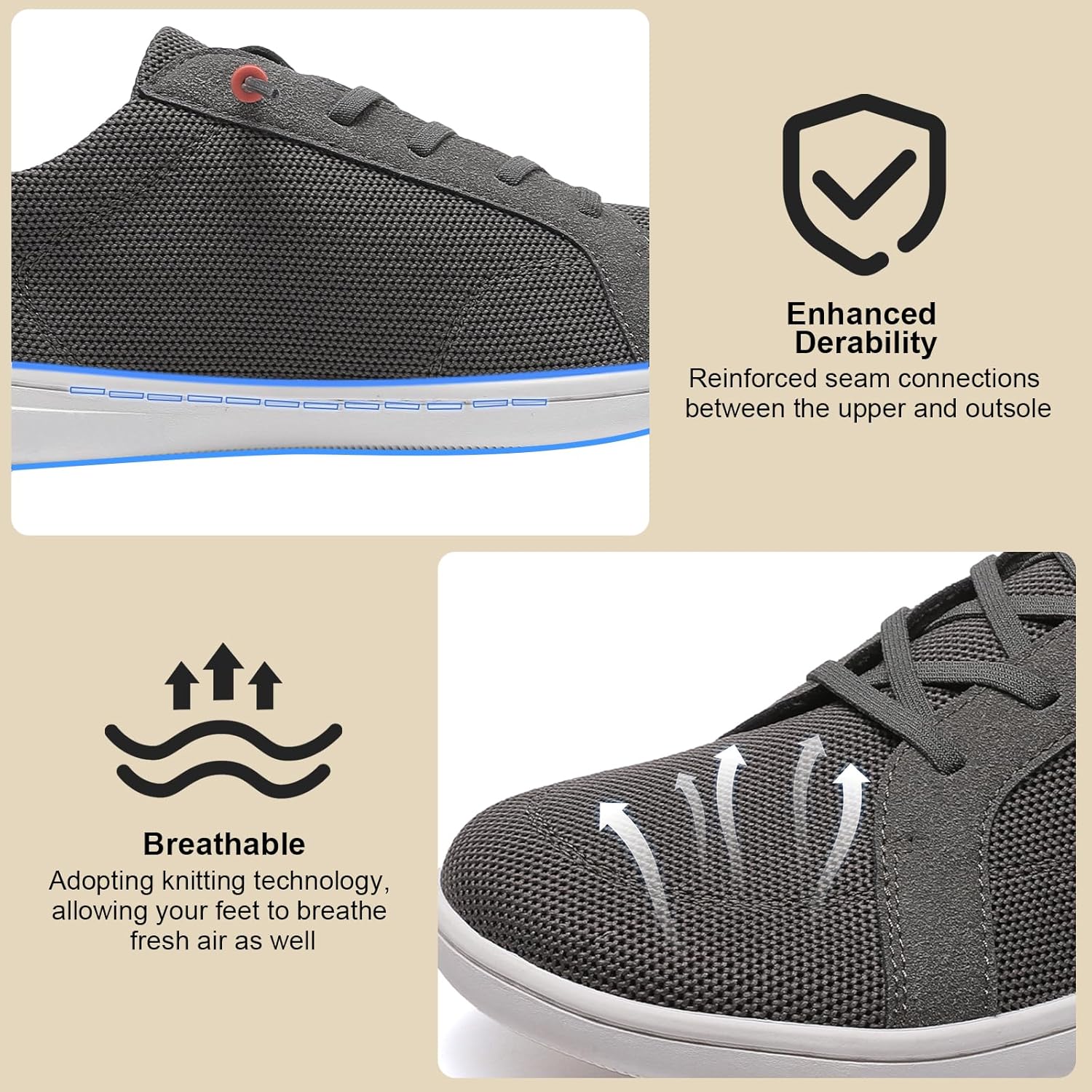 Thumbnail 4 de Men’s Barefoot Wide Toe Box Minimalist Shoes with Zero Drop Slip-On Sole Support