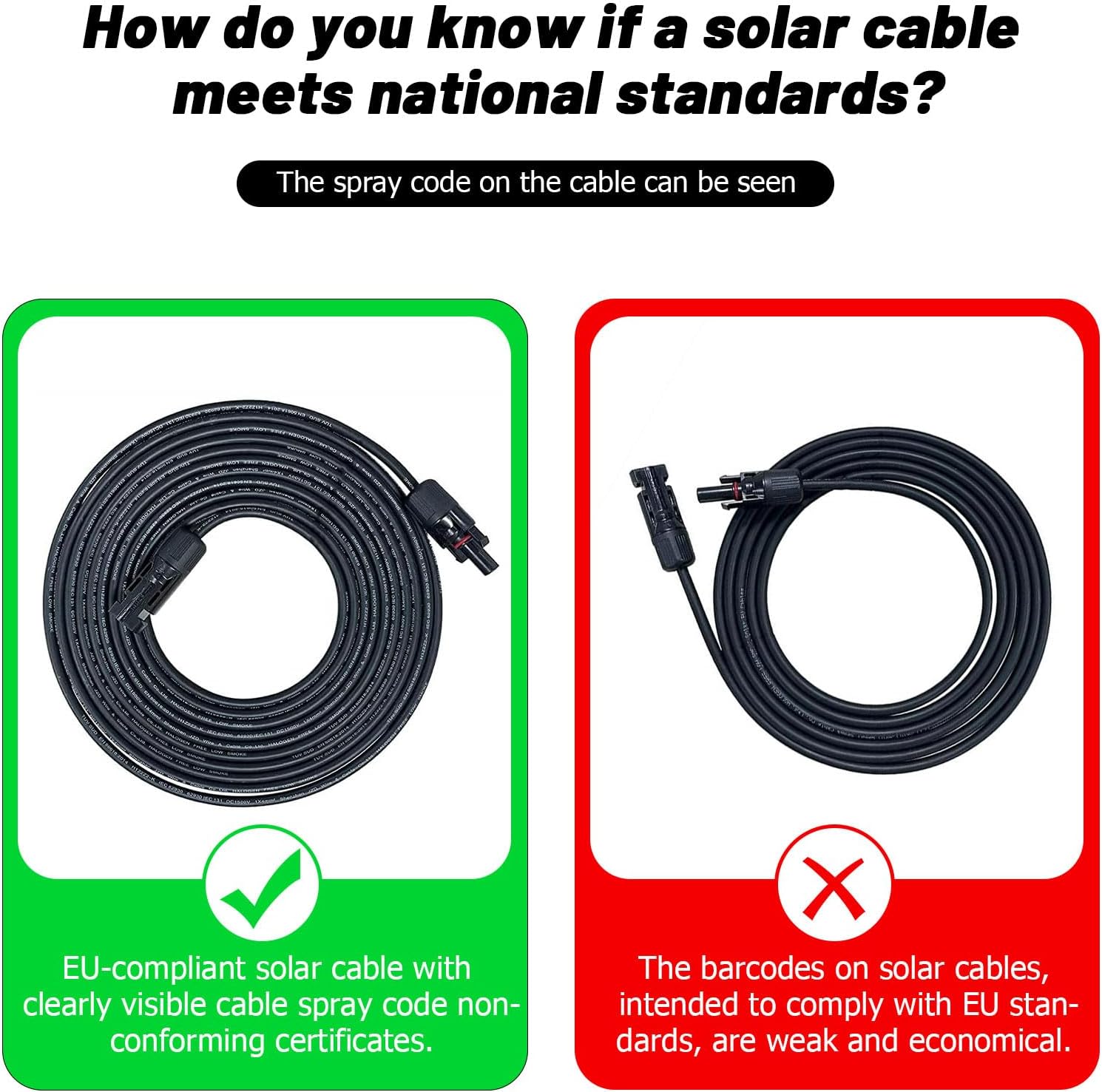 Detalle 2 de Cavo solare 4 mm²/prolunga 2 m con spina solare, resistente UV, per impianti fotovoltaici