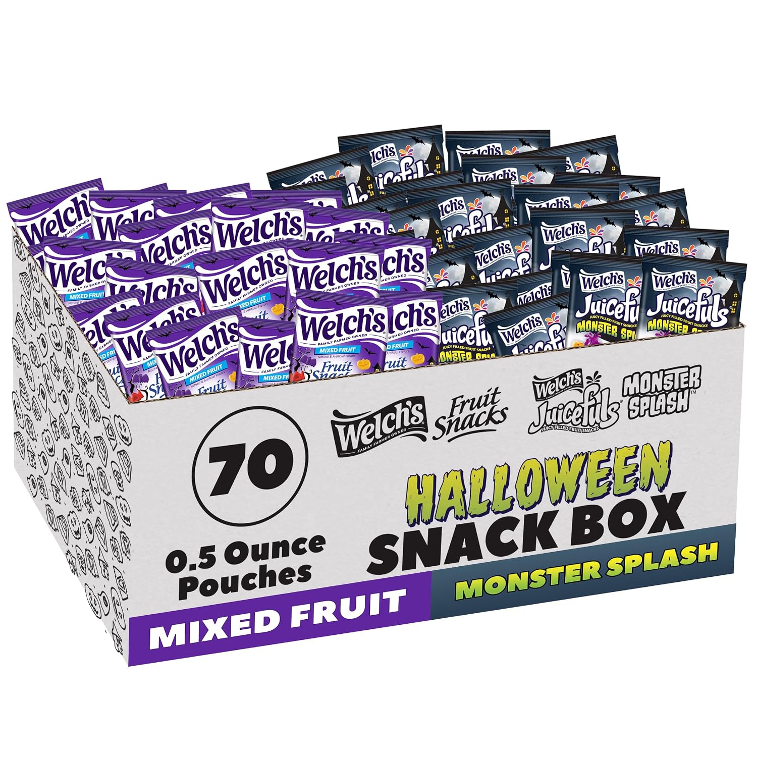 Detalle de Welch's Fruit Snacks Halloween Variety Pack, 70 Gluten-Free 0.5 oz Pouches