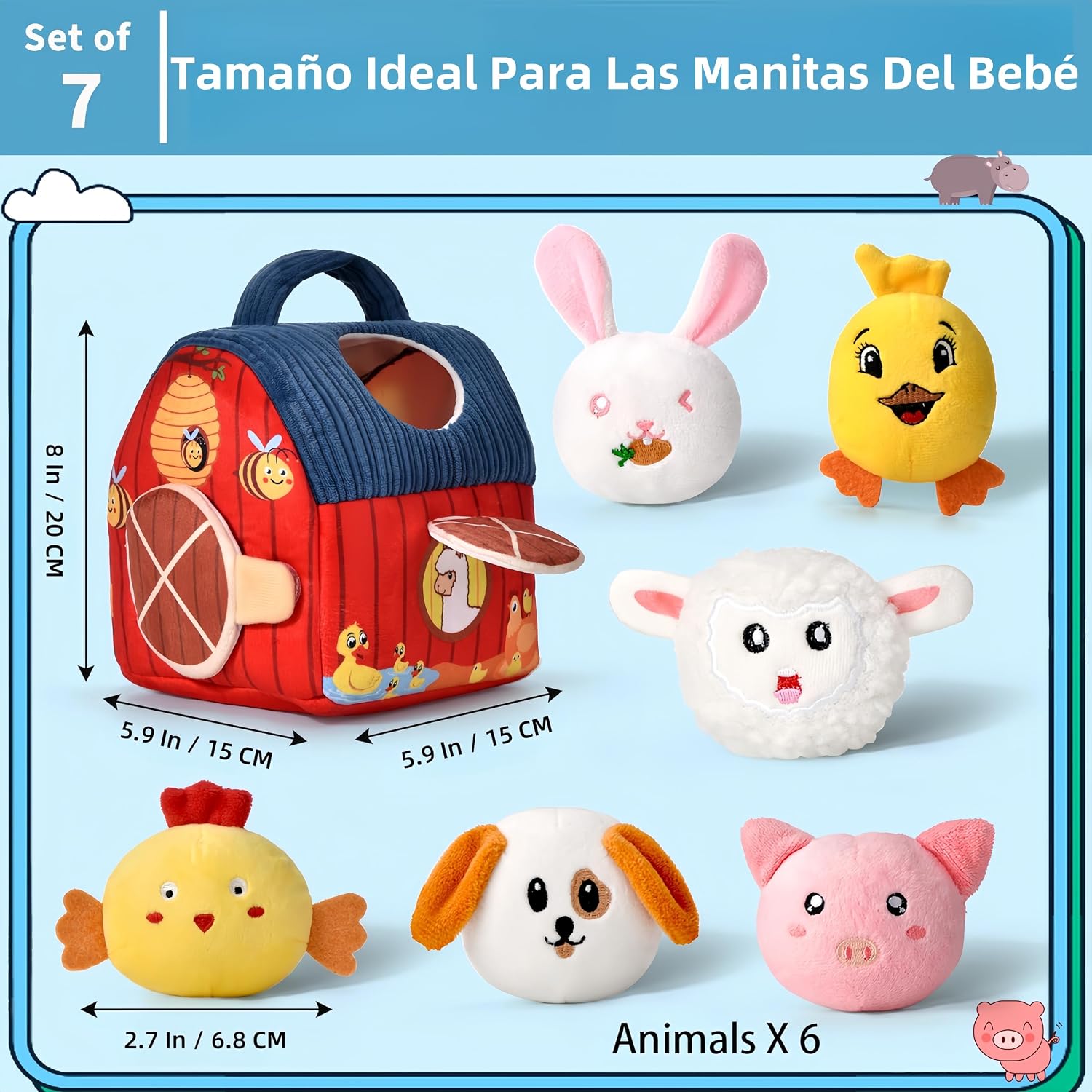 Thumbnail 5 de VORENUS Juguete Montessori para Bebés 6-12 Meses: Set de Granja 7 en 1