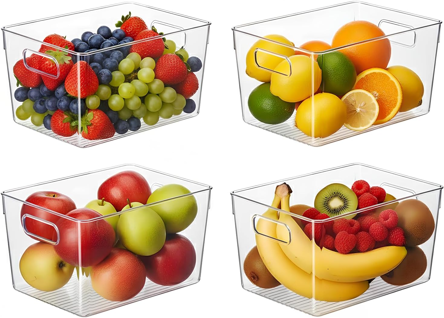 SWTOIPIG set de 4 organizadores para frigorífico transparentes (26 x 15 x 13 cm)