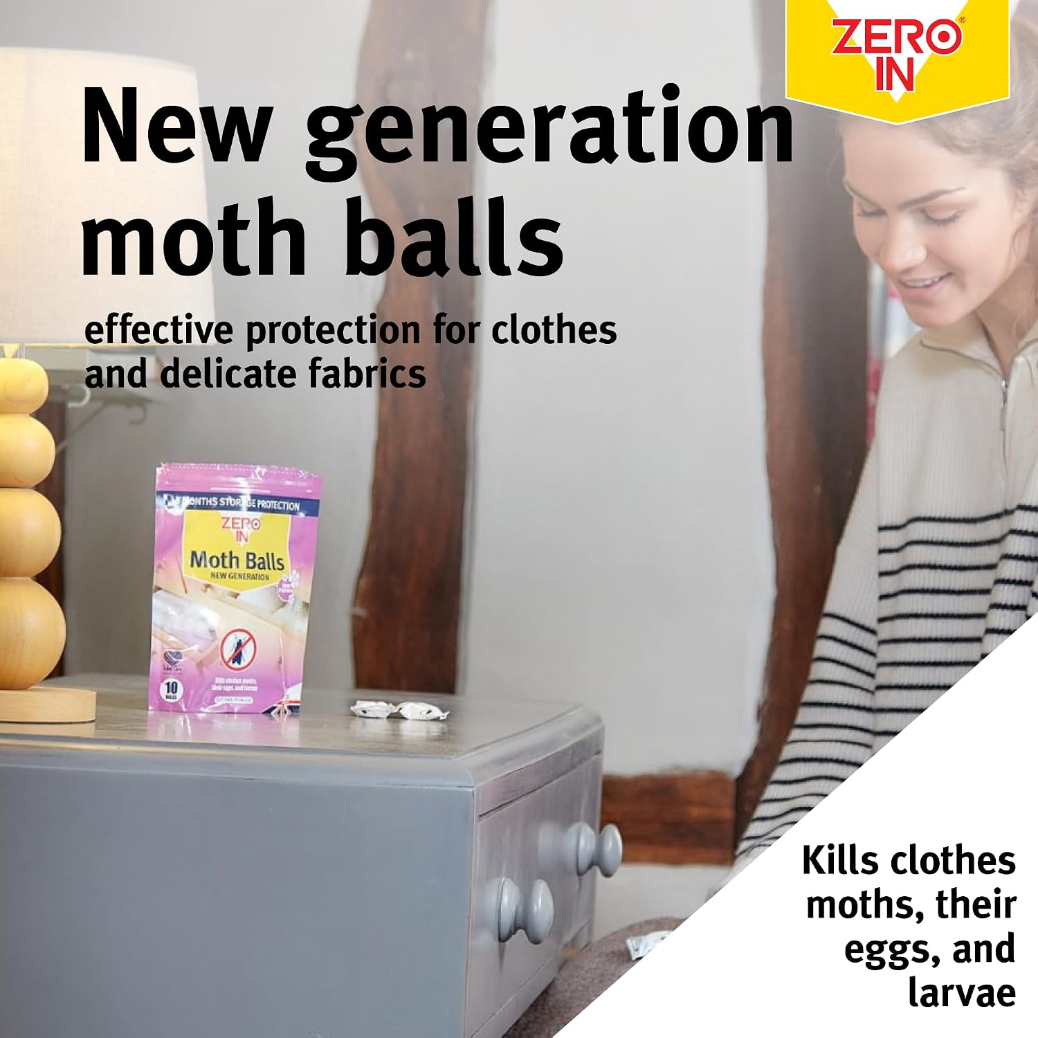 Detalle de Zero In New Generation Moth Balls – Advanced Transfluthrin Moth Killer for Wardrobes (30 Pack)