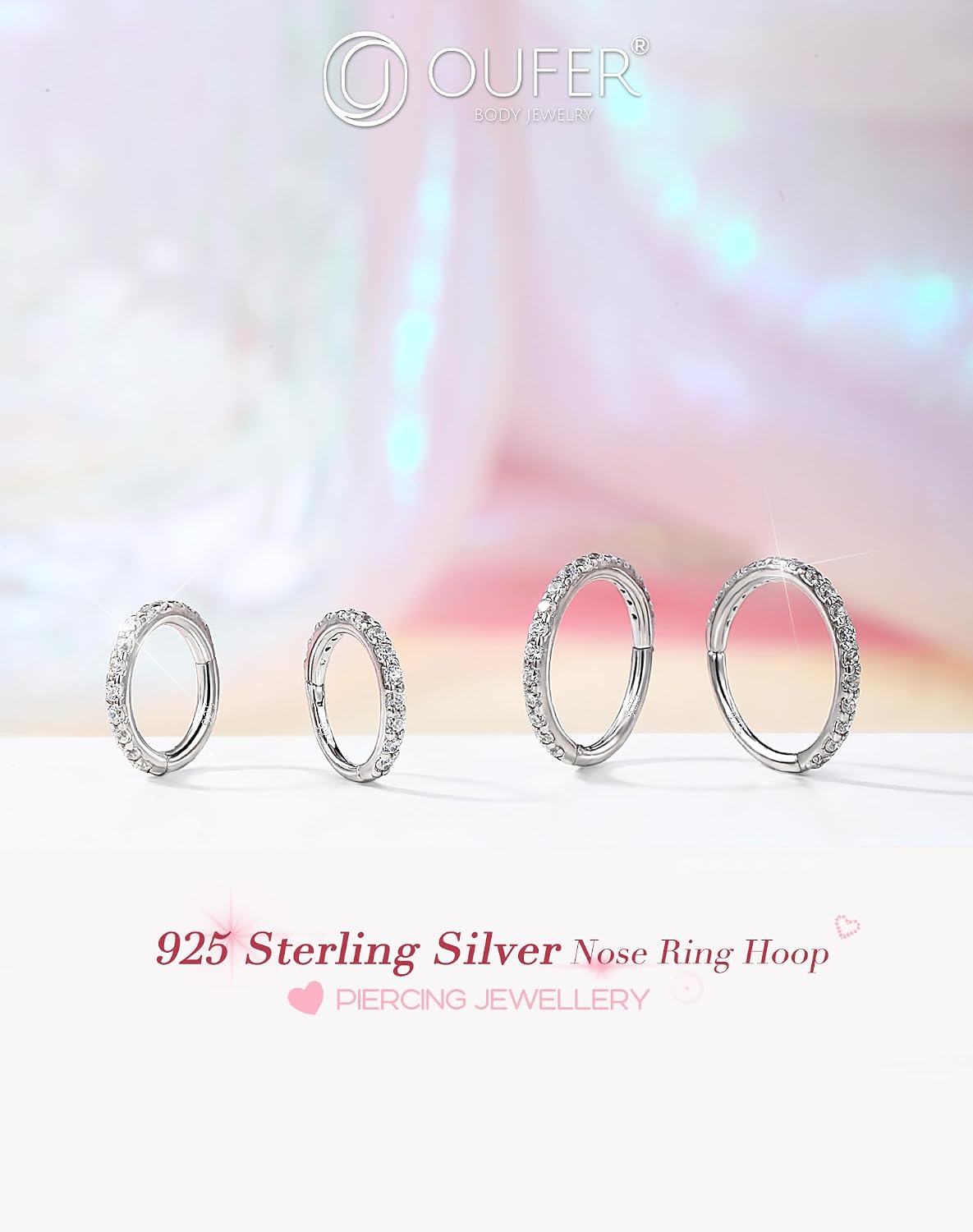 Thumbnail 6 de OUFER 20G Piercing Naso Argento 925 Anello Naso CZ